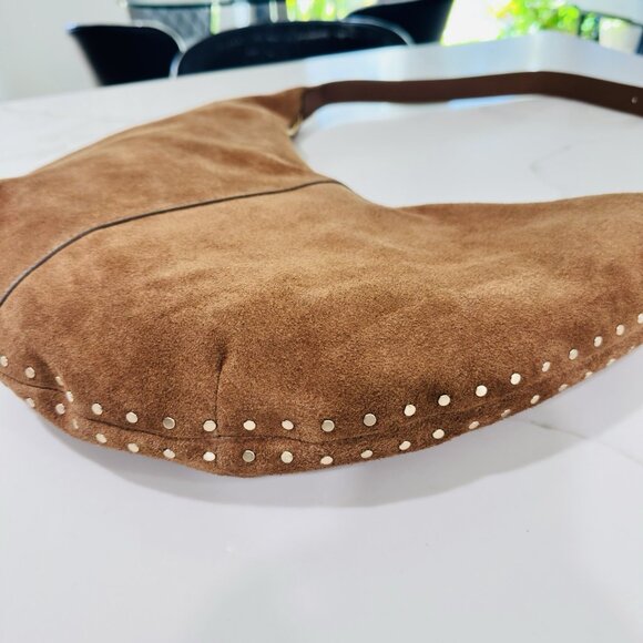 Madewell Essential Curve Shoulder Bag Aged Olive Suede Leather Green NWOT - Picture 8 of 15